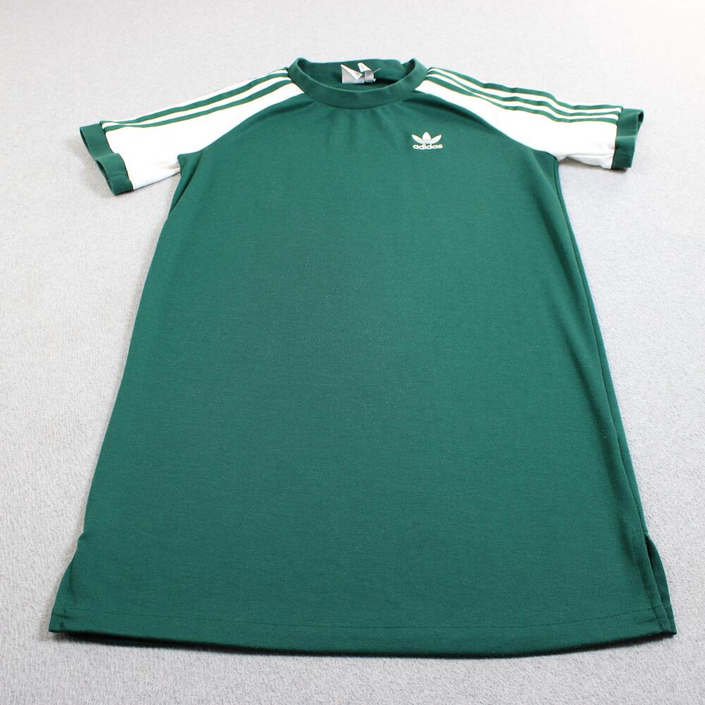 Adidas Dress Women Small Green T Shirt Colorblock Trefoil Sports Streetwear Y2K